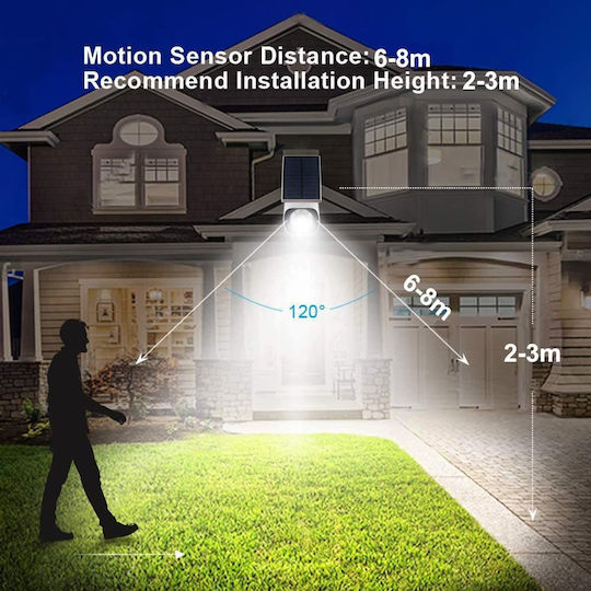 CE ‘RI Solar Light 5W 800lm Red with Motion Sensor and Photocell IP66 85cmx85cmx125cmcm