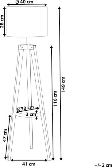 Beliani Floor Lamp White