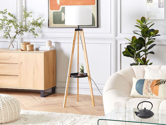 Beliani Floor Lamp White