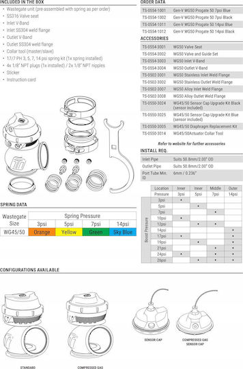 Turbosmart Gen-v Wg50 Pro-gate50 14psi Wastegate Αυτοκινήτου