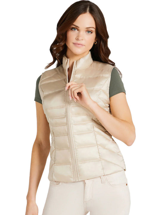 Women's Short Puffer Jacket for Spring or Autumn White