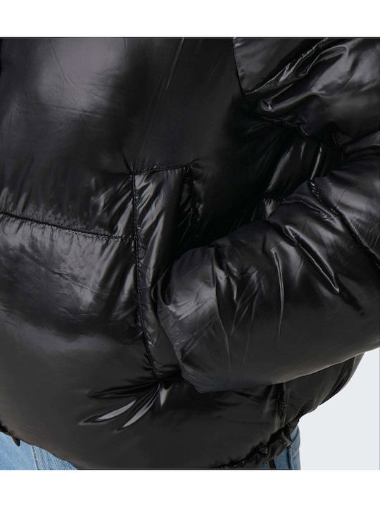 Scurtă Jachetă de femei Puffer Negru