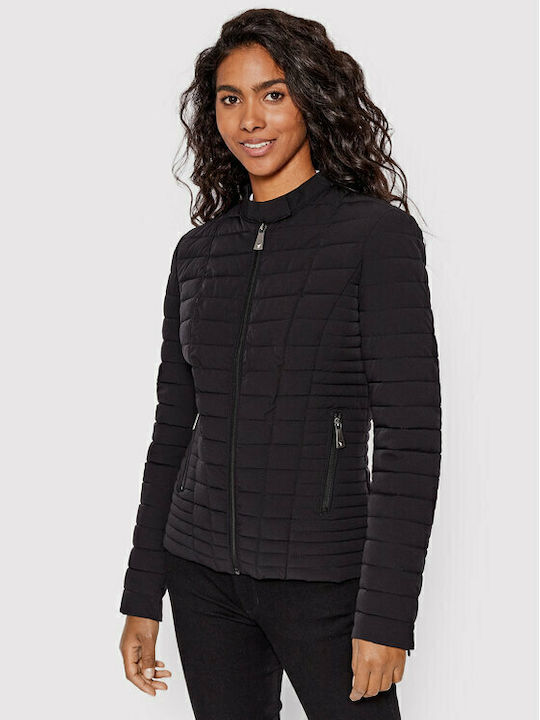 Vona Kurz Damen Puffer Jacke für Winter Jet Black