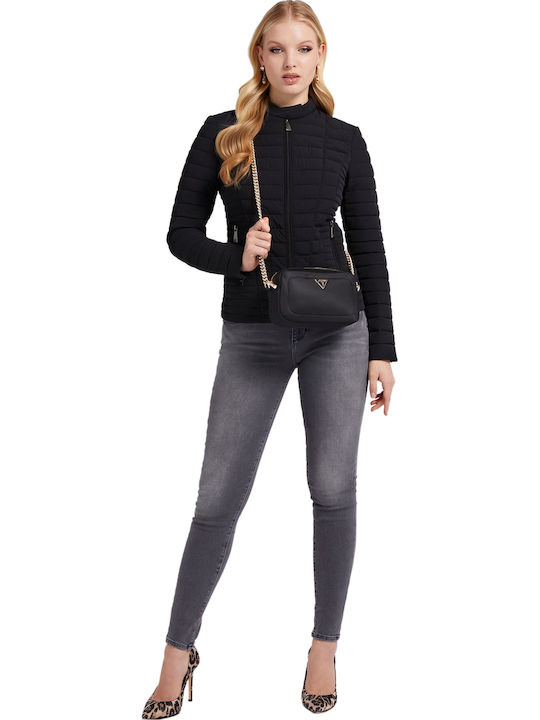 Vona Kurz Damen Puffer Jacke für Winter Jet Black