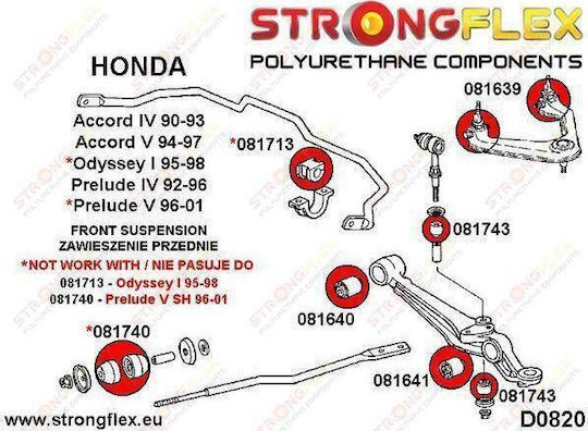 Strongflex Bushes for Honda Accord 081713B