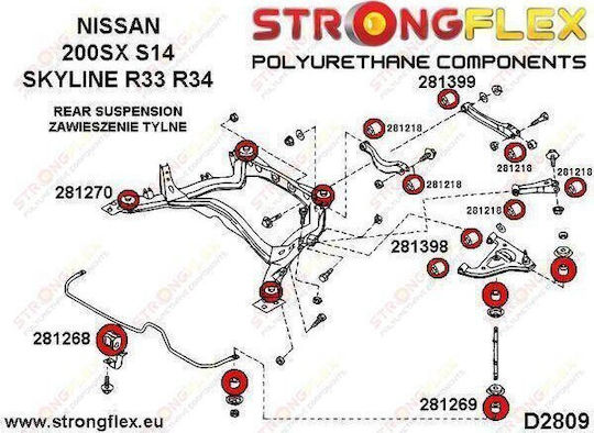 Strongflex Bushes for Nissan 200 SX 281398A