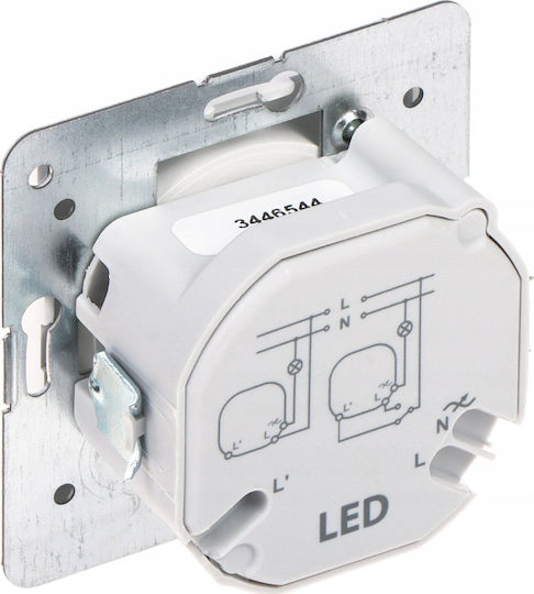 Elektro Plast Dimmer Switch with Frame LED Rotary 250W in White Colour