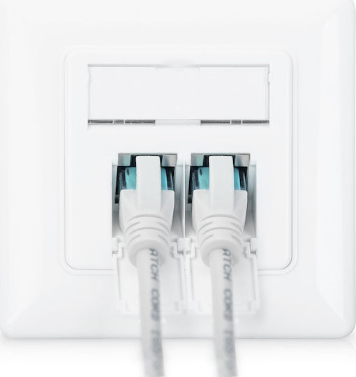 Digitus Single Prize de rețea RJ45 cu cadru De tip Cat6 în culoarea Alb DN-9010/8-2