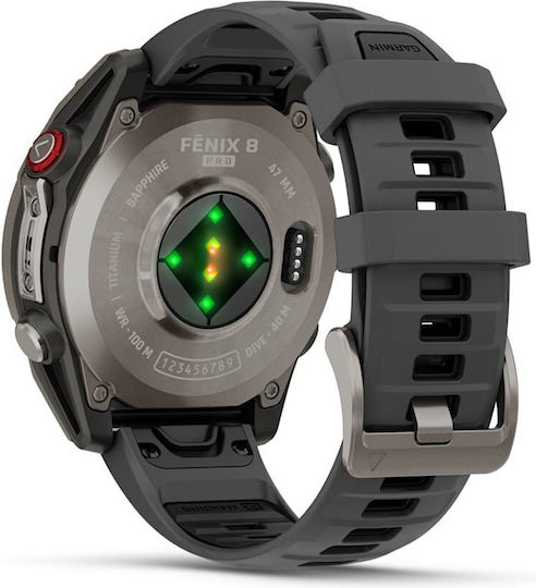 Garmin Fenix 8 Pro Titanium 47mm Waterproof Smartwatch with eSIM and Heart Rate Monitor (Graphite/Black)