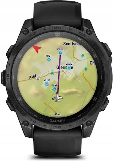 Garmin Tactix 8 Solar Titanium 51mm Αδιάβροχο Smartwatch με Παλμογράφο (Μαύρο)