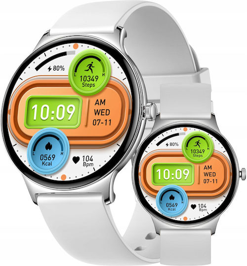 Colmi V89 Smartwatch με Παλμογράφο (Ασημί)