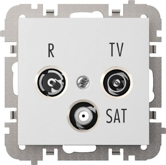 Santra Socket R-TV-SAT End Without Frame Flush-Mounted White 4153-10