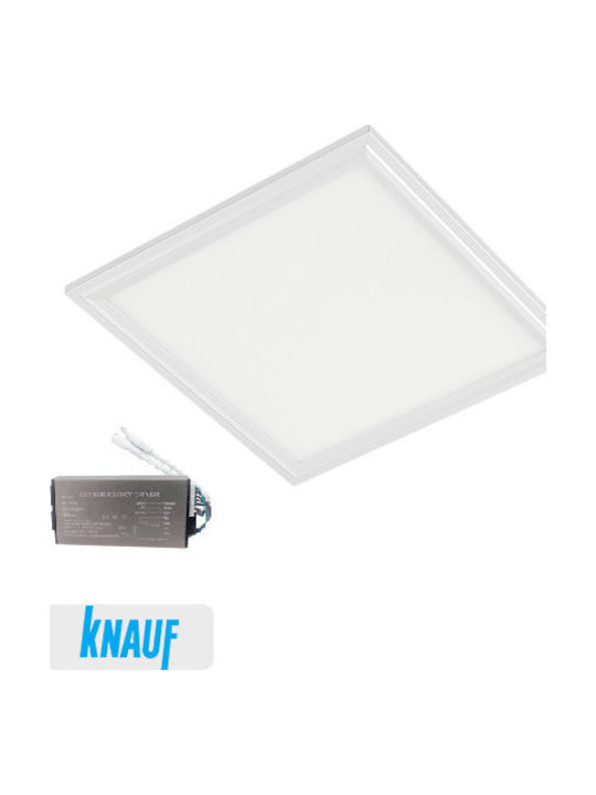 Elmark Τετράγωνο Χωνευτό LED Panel 40W με Φυσικό Λευκό Φως 4000K 59.5x59.5εκ.