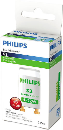 Εκκινητής Φθορισμού Λευκός 4-22w Ecoclick S2 Philips