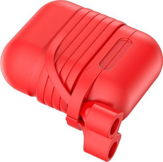 Baseus Case Silicone in Red color for Apple AirPods 1 / AirPods 2