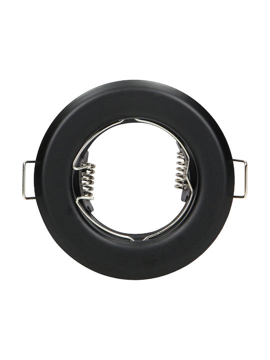 Orno Round Plastic Recessed Spot with Integrated LED and Cool White Light Black 1pcs