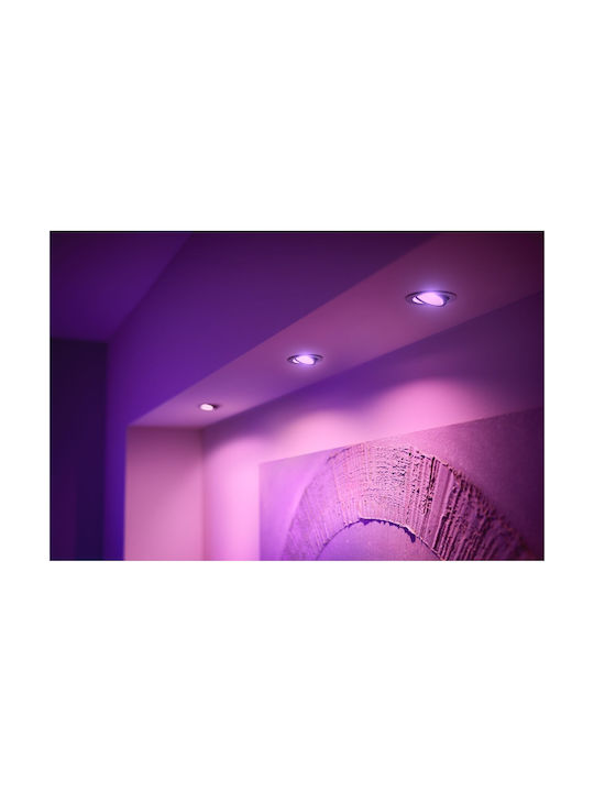 Philips Centura Round Metallic Recessed Spot with Integrated LED and Natural White Light Silver 1pcs