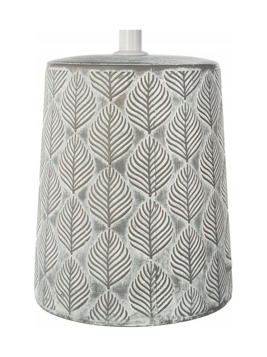 Atmosphera Cyril Ceramic Table Lamp with White Shade and Gray Base