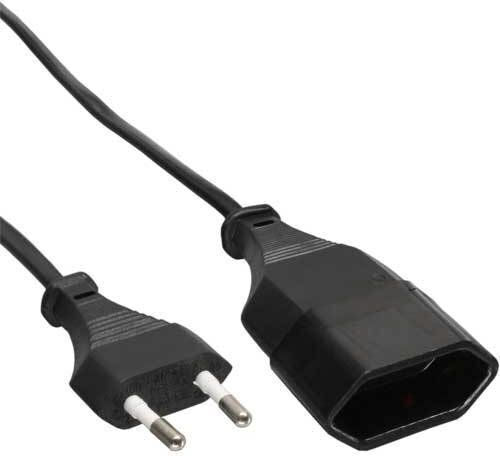 InLine Extension Cable Cord 2 x 0.75mm²/3m Black