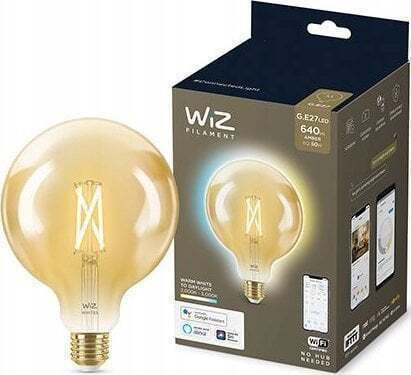 WiZ Smart Bulb LED for Socket E27 and Shape G125 Adjustable White 640lm