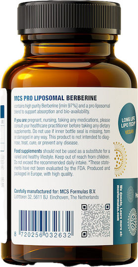 MCS Formulas Berberine Pro Liposomal 250mg 60 κάψουλες