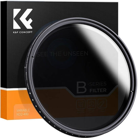 K&F Concept ND2-ND400 Φίλτρo Variable ND Διαμέτρου 62mm για Φωτογραφικούς Φακούς