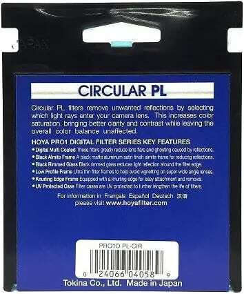 Hoya PRO1D CPL Filter Diameter 62mm with MC Coating for Photography Lenses