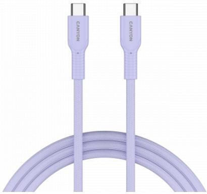 Canyon Geflochtenes USB 2.0 Kabel USB-C männlich - USB-C / USB-A 60W PD Lila 1m