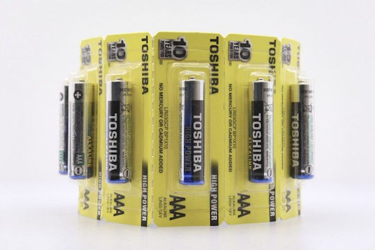 Toshiba High Power Alkaline Batteries AAA 1.5V 10pcs