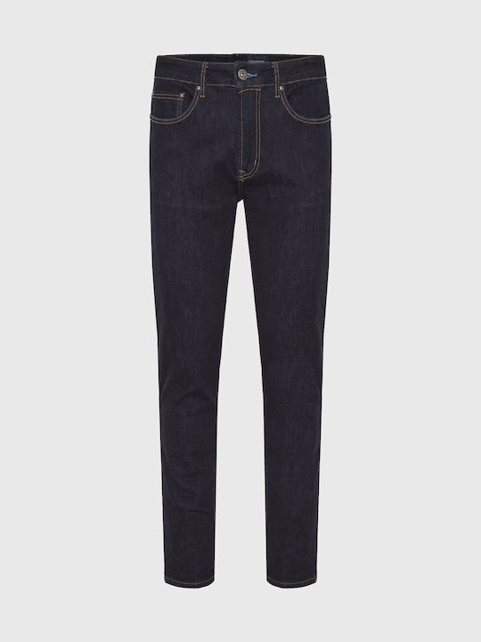 Ανδρικό Παντελόνι Τζιν Ελαστικό με Slim Tapered Εφαρμογή Μαύρο