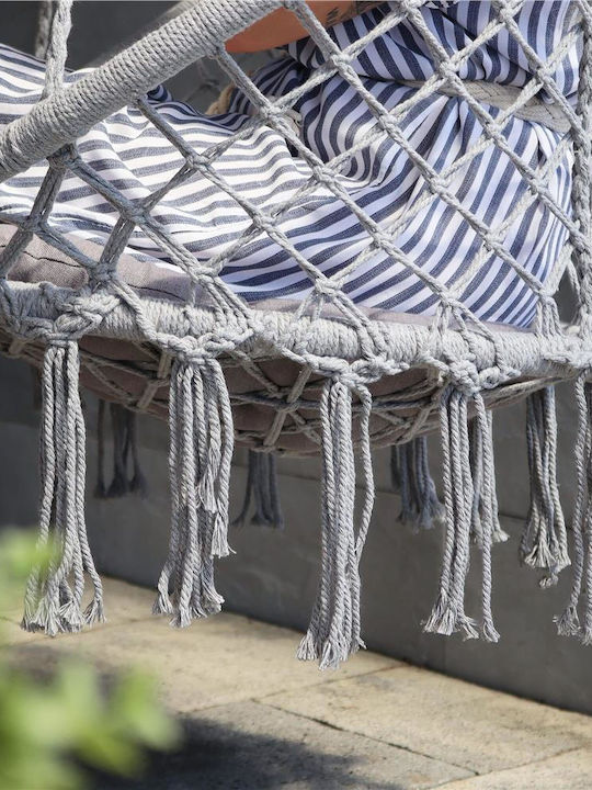 Brazilian Leagăn fotoliu cu bază și pernă material textil Gri Rezistență până la 150kg L79xL80xH120cm