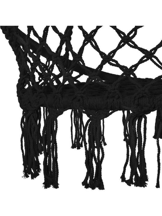 Brazilian Leagăn fotoliu cu bază și pernă material textil Negru Rezistență până la 150kg L79xL80xH120cm