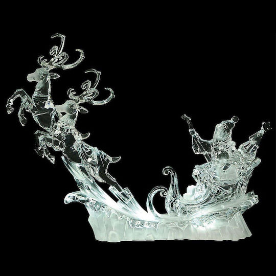 Lianos Illuminated Christmas Plastic Figure Sleigh Transparent Height 40cm