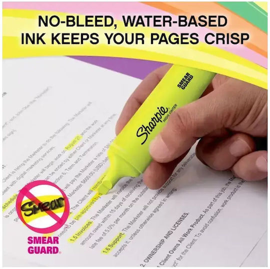 Sharpie Fluo XL Μαρκαδόροι Υπογράμμισης 6mm Σετ 4 χρώματα