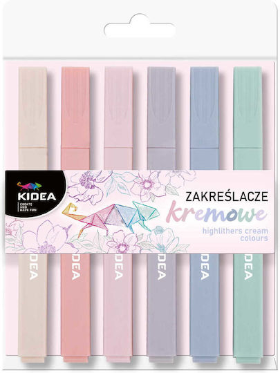 Derform Μαρκαδόροι Υπογράμμισης Cream Highlighters Σετ 6τμχ