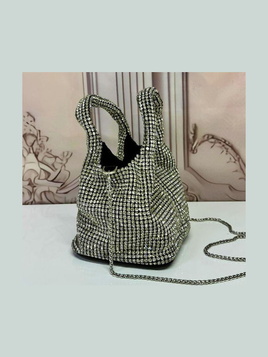 Damentasche Schultertasche Silber