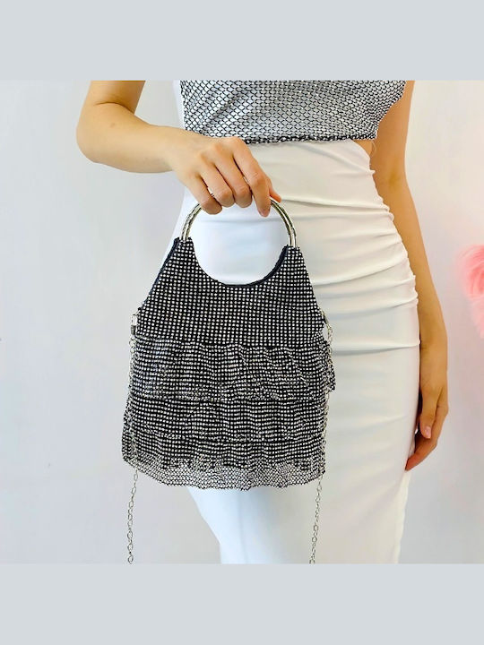 Damentasche Schultertasche Silber