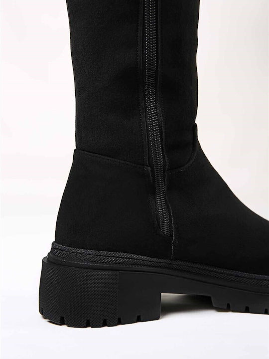 Suede Γυναικείες Μπότες Μαύρες
