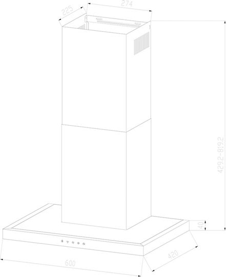 Cecotec Bolero Flux TT 604000 Chimney Vent Hood 60cm Inox