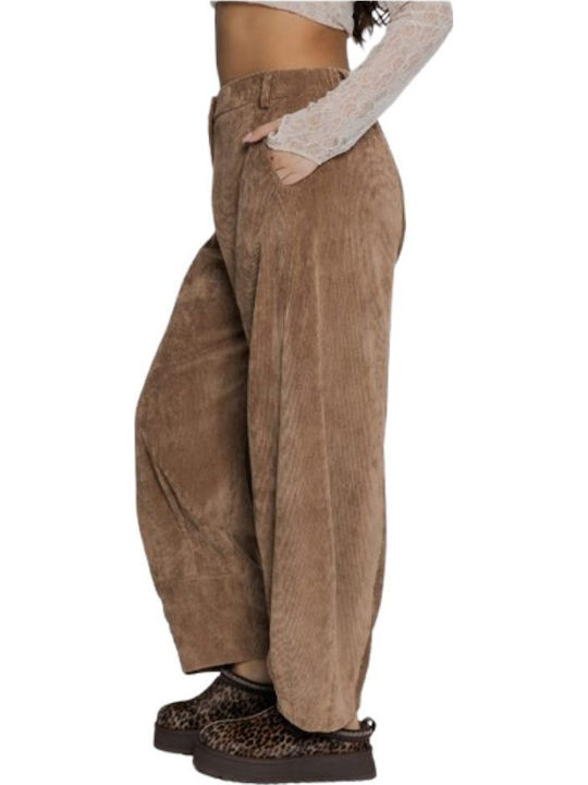 Women's Fabric Trousers Camel