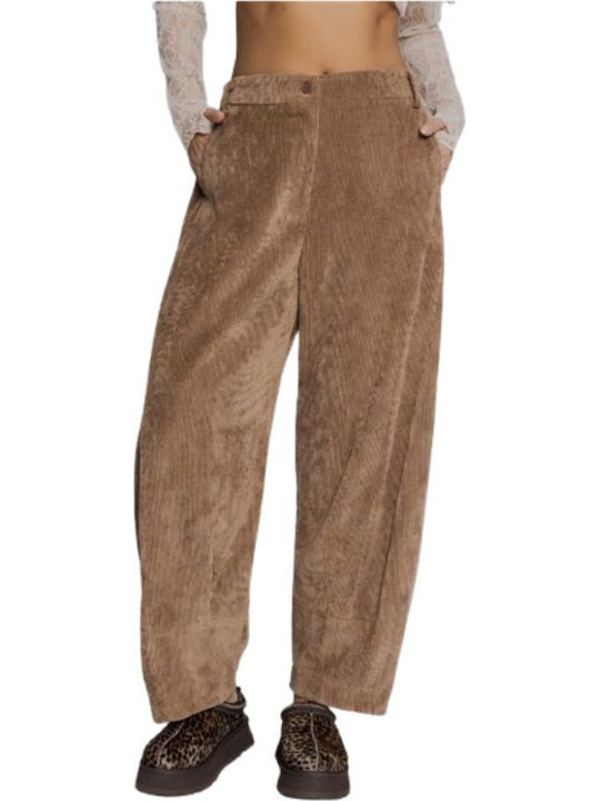 Women's Fabric Trousers Camel