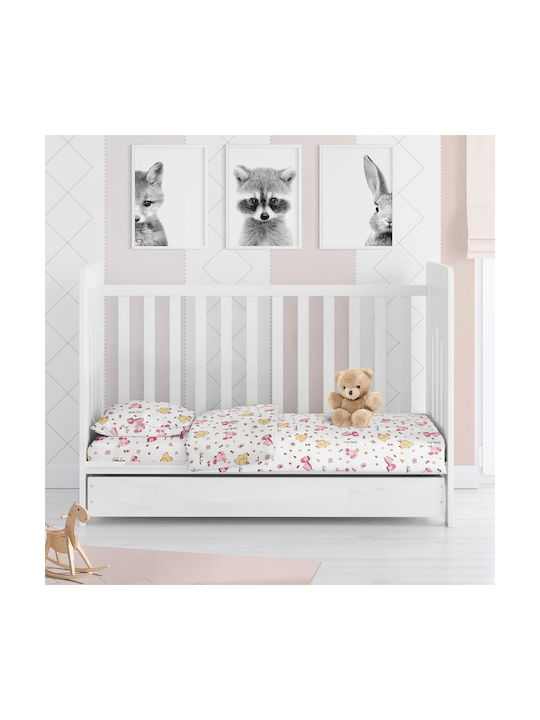 Dimcol Baby Duvet Cover White-pink 120x160cm