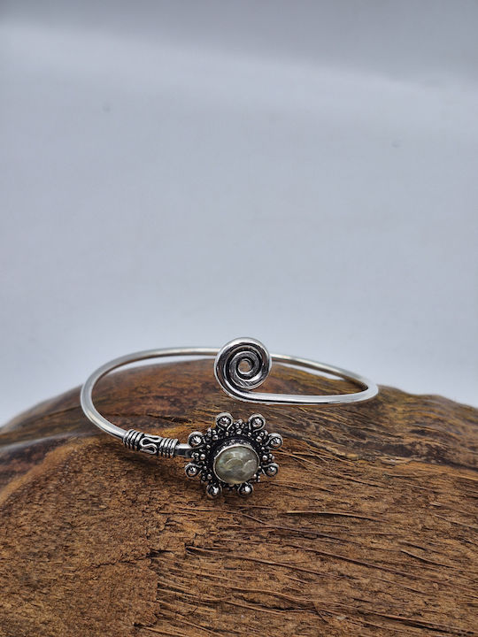 Silver Plated Labradorite Bracelet Open Handmade Jewelry