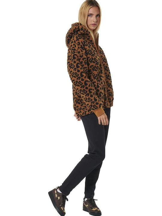 Women's Cardigan with Zipper Ecru