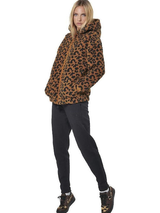 Women's Cardigan with Zipper Ecru