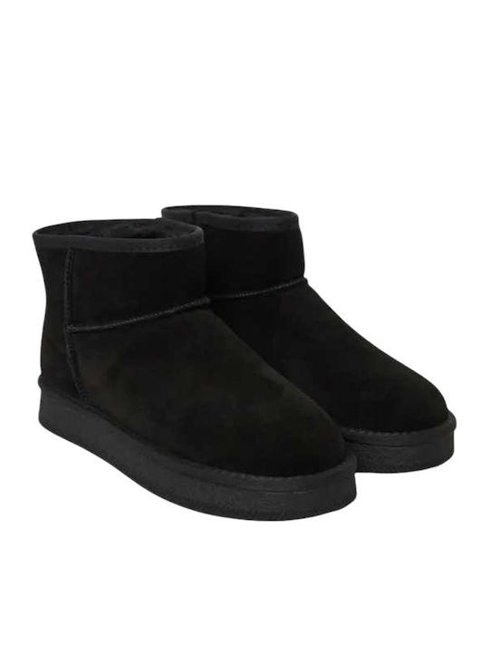Wildleder Stiefeletten Damen Schwarz