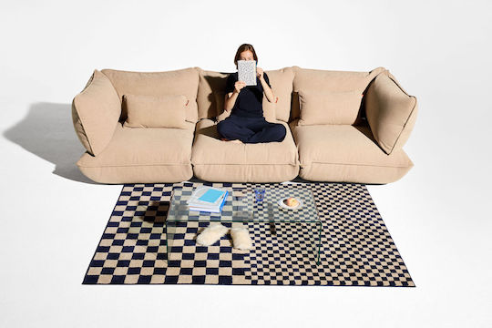 Bean Bag Stool Poof Sumo Beige 108x108x44cm