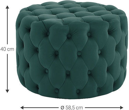 Taburet Camera De Zi Tapițat Cu Catifea Chromie Verde 58.5x58.5x40cm