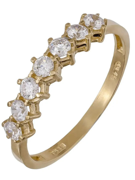 Damen Ring Ehering mit Zirkonia aus Gold 14K