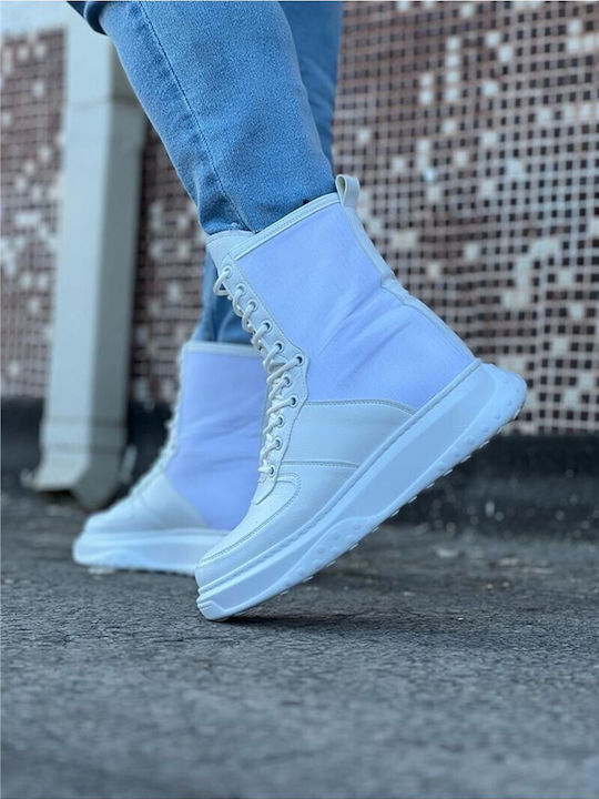 Leder Weiß Herrenstiefel